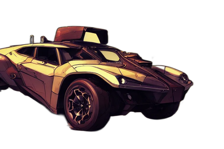 car, weapon, concept art, 3d render transparent PNG cut-out