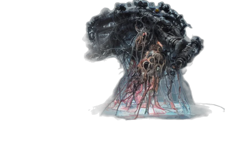 hair, tree, creature, crown, concept art, 3d render, photorealistic, concept transparent PNG cut-out