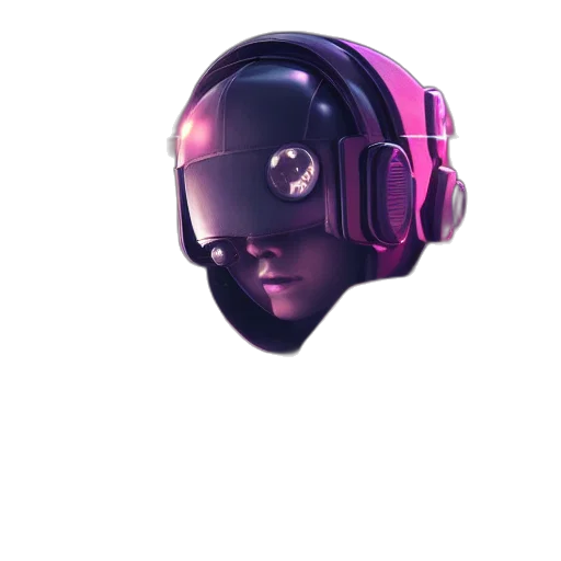robot, mask, face, jacket, cyberpunk, vaporwave, 3d render, concept art transparent PNG cut-out