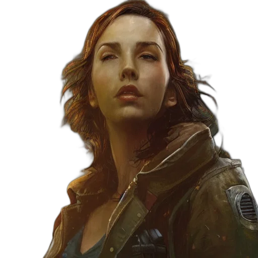 jacket, face, concept art, photorealistic, cyberpunk, comic book art, earth tones, red transparent PNG cut-out