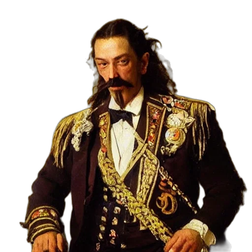 crown, staff, jacket, face, photorealistic, oil painting, concept art, nikolay transparent PNG cut-out
