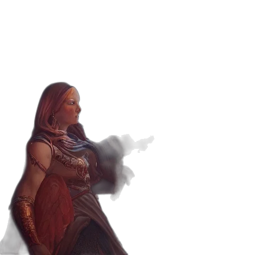 sword, staff, weapon, dress, concept art, fantasy art, 3d render, comic book art transparent PNG cut-out
