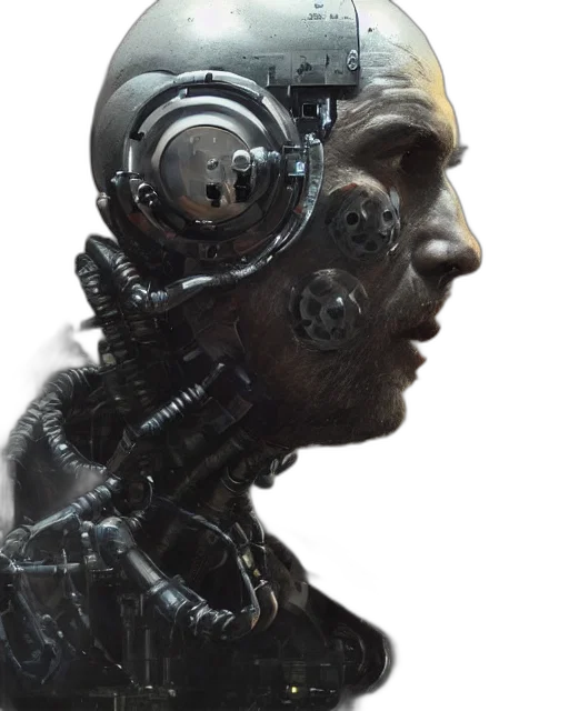 robot, face, mask, cyberpunk transparent PNG cut-out