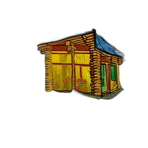 building, furniture, 3d render, concept art, pixel art, photorealistic, log, cabin transparent PNG cut-out