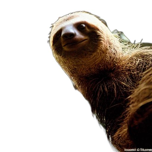 animal, creature, staff, face, photorealistic, portrait, sloth, neo transparent PNG cut-out