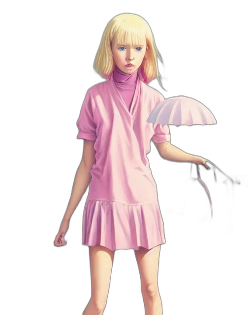 dress, umbrella, jacket, staff transparent PNG cut-out