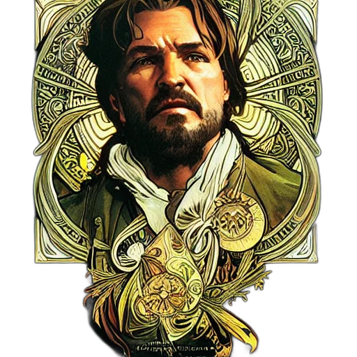 jacket, face, comic book art, concept art transparent PNG cut-out