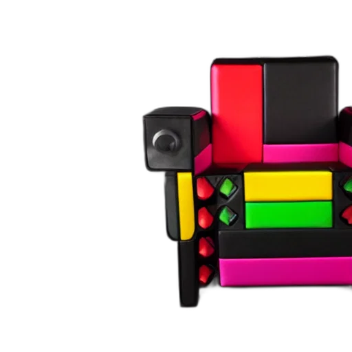 robot, jewelry, furniture, 3d render, colorful, neon, monochrome, photo transparent PNG cut-out