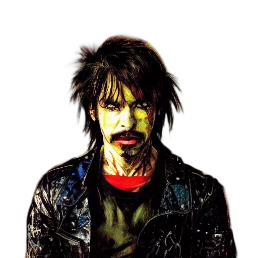jacket, face, comic book art, photorealistic transparent PNG cut-out