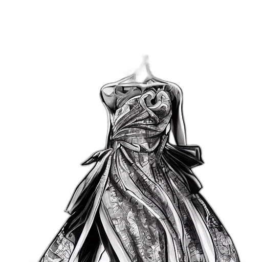 dress, jacket, crown, mask, concept art, pencil sketch, comic book art, photorealistic transparent PNG cut-out