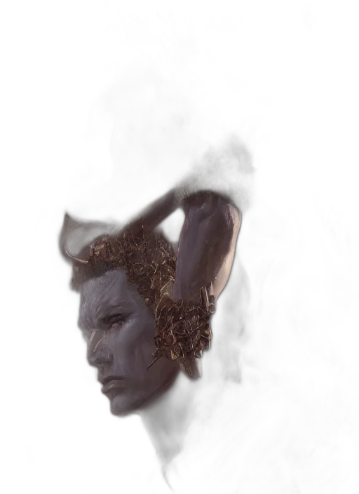 mask, dragon, staff, crown transparent PNG cut-out