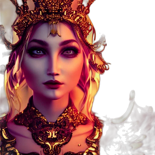 crown, jewelry, fantasy art, 3d render, concept art, photorealistic, golden, dark transparent PNG cut-out