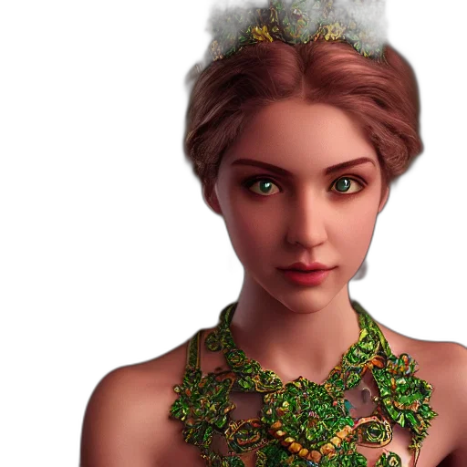 crown, jewelry, fantasy art, 3d render transparent PNG cut-out