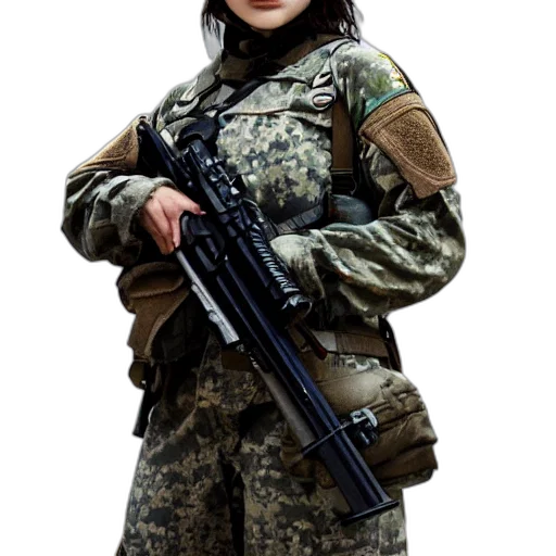 weapon, jacket, staff, face transparent PNG cut-out
