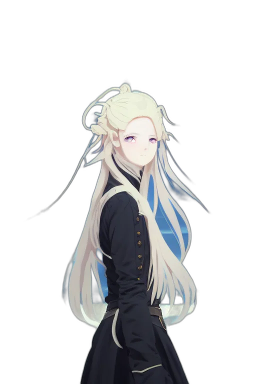 staff, jacket, hair, dress transparent PNG cut-out