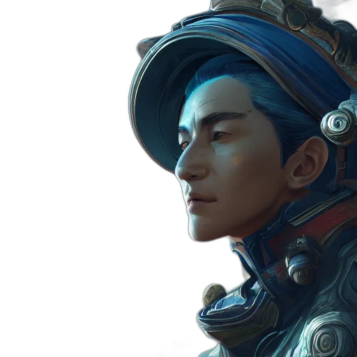 face, robot, crown, staff transparent PNG cut-out