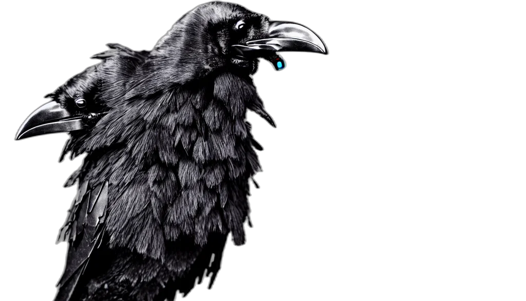 animal, concept art, photorealistic, fantasy art, dark, armored, raven transparent PNG cut-out