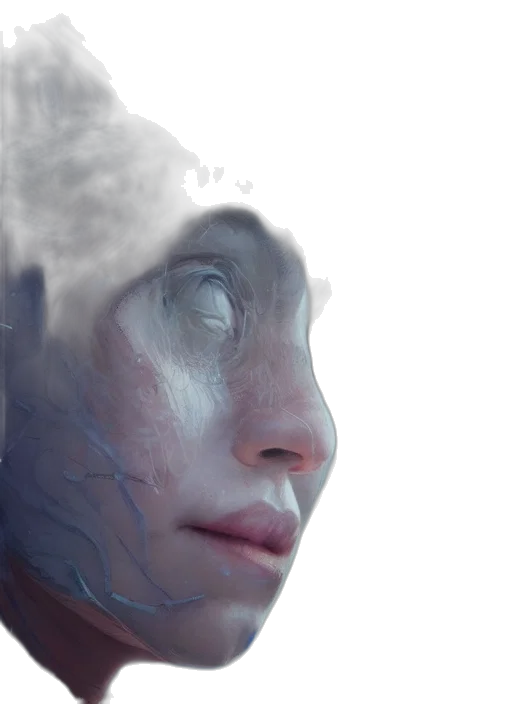 face, mask, robot, creature transparent PNG cut-out