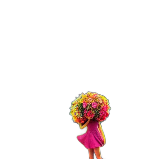 flower, hat, dress, umbrella transparent PNG cut-out