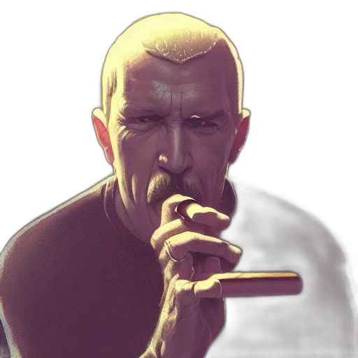 face, comic book art, concept art, photorealistic transparent PNG cut-out