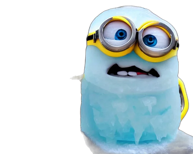 creature, 3d render, concept art, photorealistic, ice, sculpture, inspired, minion transparent PNG cut-out
