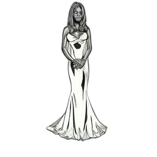 dress, concept art, pencil sketch, cartoon transparent PNG cut-out