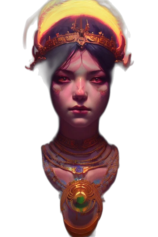 crown, face, mask, staff, fantasy art, concept art, photorealistic, 3d render transparent PNG cut-out
