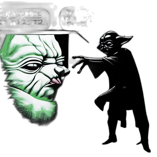 mask, concept art, comic book art, fantasy art, green, yoda, having, slap transparent PNG cut-out