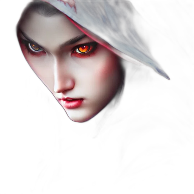 face, mask, creature, fantasy art, photorealistic, concept art, 3d render, red transparent PNG cut-out