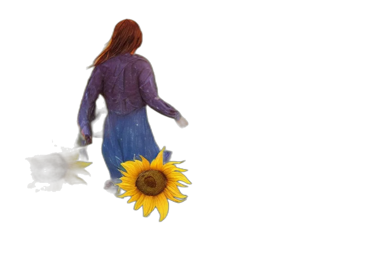 flower, dress, 3d render, photorealistic, concept art, oil painting, outer space, giant transparent PNG cut-out