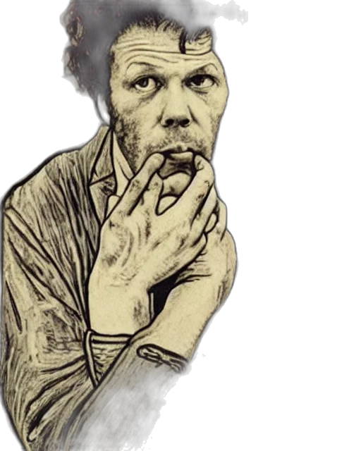 face, staff, photorealistic, comic book art transparent PNG cut-out