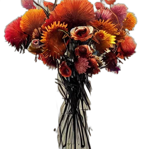 flower, crown, staff, jewelry, photorealistic, earth tones, colorful, art transparent PNG cut-out
