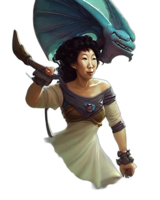 dragon, staff, weapon, umbrella, fantasy art, concept art, photorealistic, comic book art transparent PNG cut-out