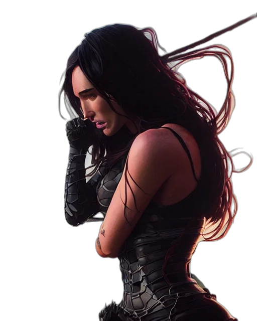 hair, concept art, cyberpunk, photorealistic, 3d render, highly, detailed, vfx transparent PNG cut-out
