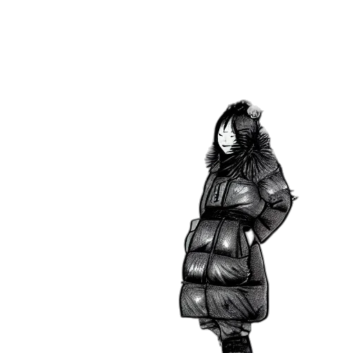 jacket, dress, face, creature transparent PNG cut-out