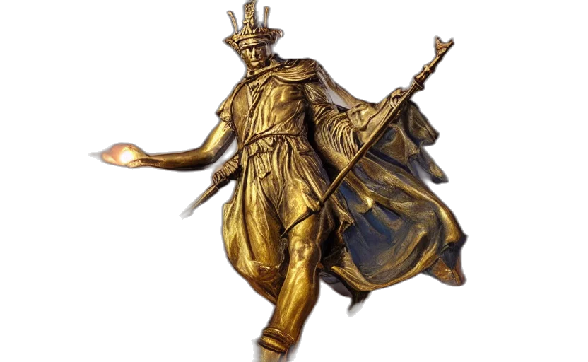 crown, staff, sword, concept art, fantasy art, 3d render, photorealistic, golden transparent PNG cut-out