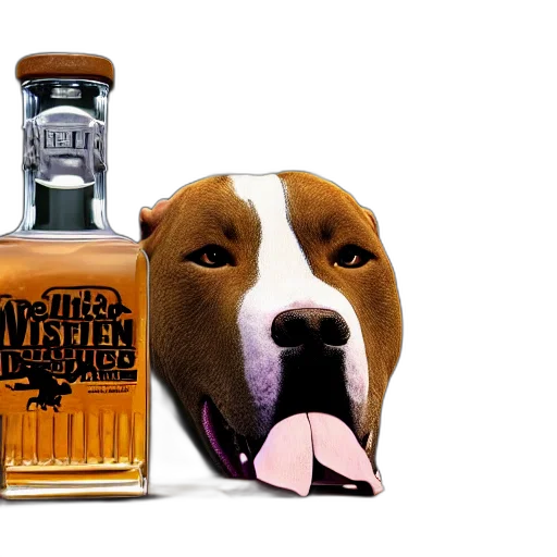 pitbull, dog, drinks, whiskey transparent PNG cut-out