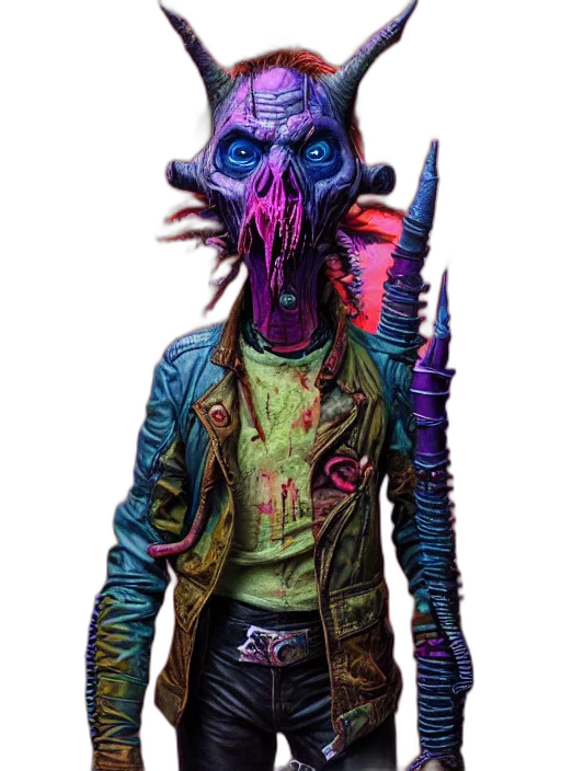 mask, staff, creature, jacket transparent PNG cut-out
