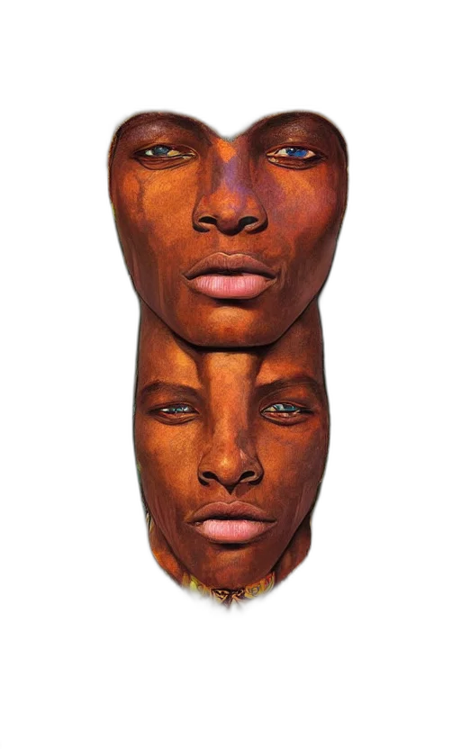 face, mask, crown, hat, photorealistic, 3d render, concept art, fantasy art transparent PNG cut-out