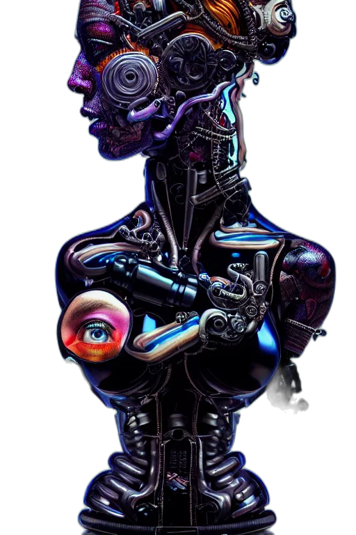 robot, dress, face, mask, cyberpunk, concept art, pixel art, comic book art transparent PNG cut-out