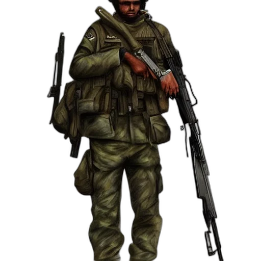 weapon, jacket, staff, concept art transparent PNG cut-out