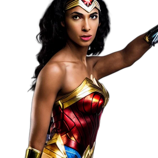 comic book art, concept art, studio, photoshoot, nigerian, gal, gadot, wonder transparent PNG cut-out