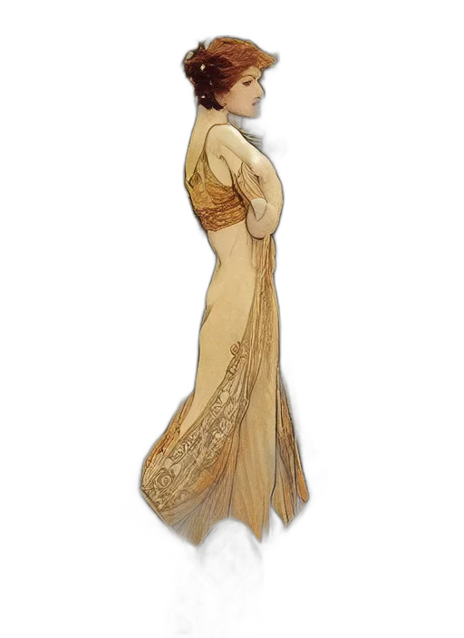 dress, staff, crown, jewelry, concept art, watercolor, fantasy art, photorealistic transparent PNG cut-out