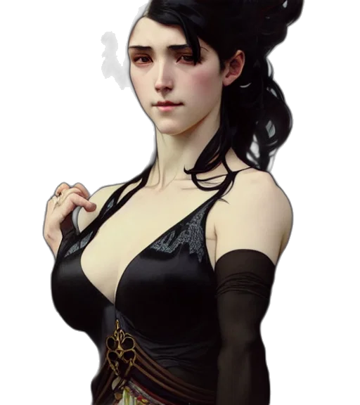 dress, staff, face, jewelry, fantasy art, concept art, photorealistic, pixel art transparent PNG cut-out
