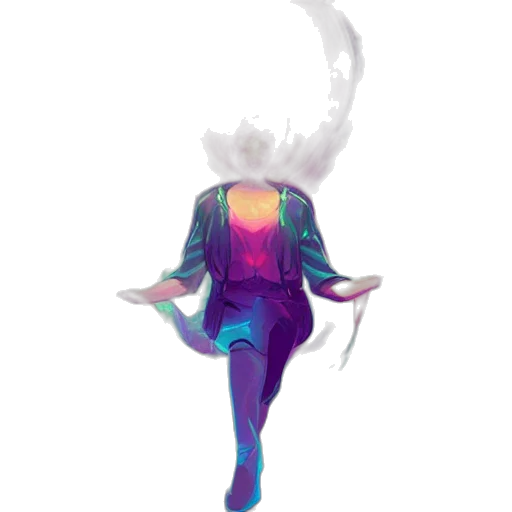 jacket, mask, creature, robot, concept art, vaporwave, cyberpunk, pixel art transparent PNG cut-out