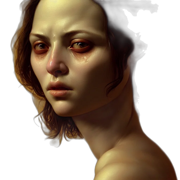 face, mask, creature, robot, photorealistic, concept art, fantasy art, oil painting transparent PNG cut-out
