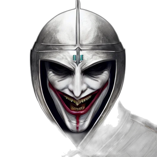 mask, face, sword, fantasy art, concept art, comic book art, photorealistic, perfectly transparent PNG cut-out