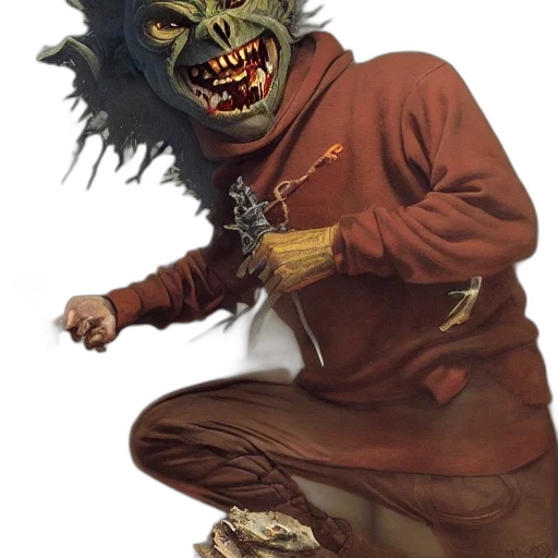 creature, mask, staff, face transparent PNG cut-out