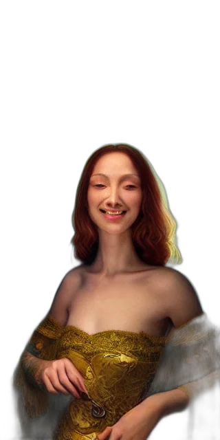 dress, face, creature, crown, photorealistic, cartoon, oil painting, 3d render transparent PNG cut-out