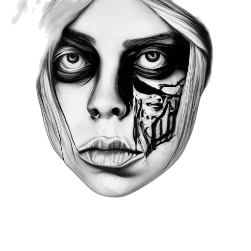 mask, face, creature, photorealistic transparent PNG cut-out